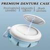 Denture Case, Definitely No-Leak Denture Bath Box for Traveling Perfectly, Denture Cup with Strainer & Magnetic Mirror, Completely Clean Care for Retainer, Mouth Guard, & Denture view 2