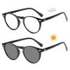 Transition Photochromic Bifocal Reading Glasses round Frame For Women men Readers magnification Sunglasses (black, 1.25, multiplier_x) view 4