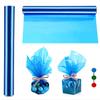 shareluck 100ft Blue Cellophane Wrap Roll (100ft. x 17 in. x 2.3 Mil Thick) - Blue Transparent Cellophane Roll for Gift Basket Wrap - Plastic Wrap for Baby Shower Decorations, Treats. view 1