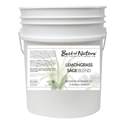 Best of Nature Lemongrass and Sage Massage Oil Blend - Non-Greasy Aromatherapy Massage Oil for Body, Skin & Face, Crafted with Pure Essential Oils (640 fl oz)