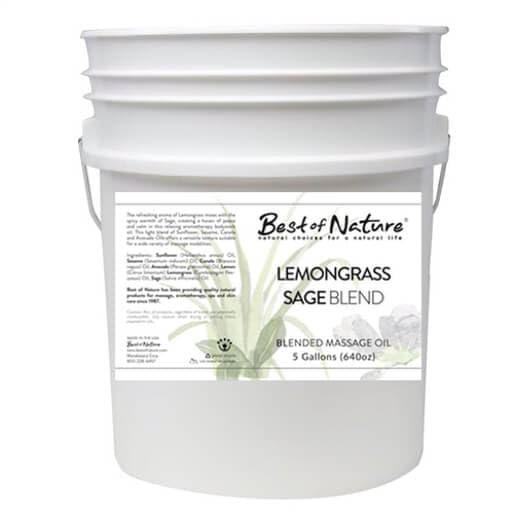 Best of Nature Lemongrass and Sage Massage Oil Blend - Non-Greasy Aromatherapy Massage Oil for Body, Skin & Face, Crafted with Pure Essential Oils (640 fl oz)