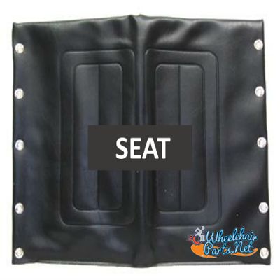 22" x 18" Vinyl Upholstery for Invacare Chairs with 5 Mounting Holes (Seat Only (No Back) Black)