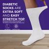 Diamond Star Diabetic Socks For Men Women Non-Binding Doctor Approved Diabetic Crew Socks White (13-15) view 4