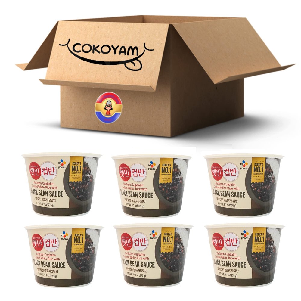 CJ Korean Traditional HANSIK CUPBAN/CUPBAP Variety Assortment [CJ CUPBAN] Jjajang, Kimchi, Soybean, Vege Bibimbap, Soft Tofu, Seaweed, Yellow Curry, Bean Sprout Soup. (Jjajang Dupbap 6 Packs)