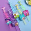 24 Glitter Mermaid Party Favors Mermaid Tail Drinking Straws for Mermaid Birthday Party Supplies with 2 PCS Straws Cleaning Brush view 3