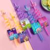 24 Glitter Princess Party Favors Reusable Crown Drinking Straws 6 Designs Great for Princess Theme Birthday Party Supplies with 2 Cleaning Brushes view 2