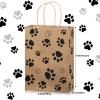 Blulu 20 Pcs Puppy Dog Paw Gift Bags with Paper Twist Handles, Dog Gift Paper Paw Treat Goodie Bags for PET Treat Party Favor, 6.3 x 3.1 x 8.6 Inch(Brown Backing) view 2