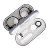 Muf 2 in 1 Contact Lens Case and Glasses Case, Double Sided Design with Mirror, Portable Travel Kit with Tweezer, Remover and Solution Bottle, Grey view 1