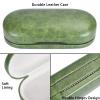 Muf 2 in 1 Contact Lens Case and Glasses Case, Double Sided Design with Mirror, Portable Travel Kit with Tweezer, Remover and Solution Bottle, Green view 3