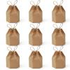 Zontween 50 Pack Hexagon Paper Box With Twines Kraft Paper Hexagon Boxes With Twice Candy Favor Present Boxes For Wedding Birthday Brown view 1