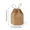 Zontween 50 Pack Hexagon Paper Box With Twines Kraft Paper Hexagon Boxes With Twice Candy Favor Present Boxes For Wedding Birthday Brown view 2