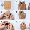 Zontween 50 Pack Hexagon Paper Box With Twines Kraft Paper Hexagon Boxes With Twice Candy Favor Present Boxes For Wedding Birthday Brown view 4