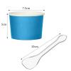 Boao 100 Set 5 oz Ice Cream Cups with Spoons Disposable Paper Sundae Dessert Bowls Summer Party Supplies (Colorful Style) view 2