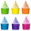 Boao 100 Set 5 oz Ice Cream Cups with Spoons Disposable Paper Sundae Dessert Bowls Summer Party Supplies (Colorful Style) view 3