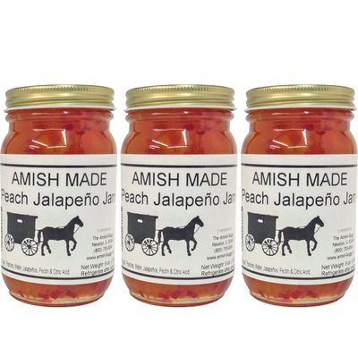 Amish Jam - 8 Oz Jar - Qty 3 (Peach Jalapeno)