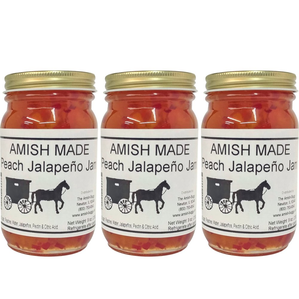 Amish Jam - 8 Oz Jar - Qty 3 (Peach Jalapeno)