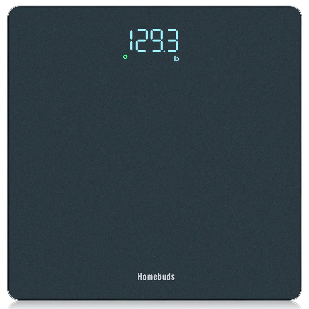 Homebuds Bathroom Scale for Body Weight, High Precision 0.1lb by Professional Factory Since 2001, Weight Scale LED Display and Step-On, 3*AAA Batteries Included, 400lb/182kg, Blue