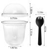 Nicunom 100 Pack 12 oz Clear Dessert Cups with No Hole Dome Lids & Sporks, Plastic Parfait Cups, No Leaking Disposable Party Cup for Ice Cream Fruit Cake Snack Yogurt Cold Drink view 3