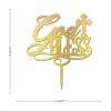 Personalized Christening Cross Cake Topper Baptism Cake Topper for Girl Boy Custom Name Golden Glitter God Bless Cake Topper First Communion Gift view 2