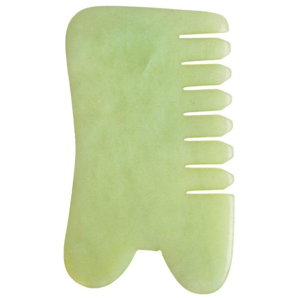 ARTIBETTER 1pc Jade Massage Comb Guasha Comb Jade Hair Gua Sha Massage Tool Massager for Head Caring, Relaxation