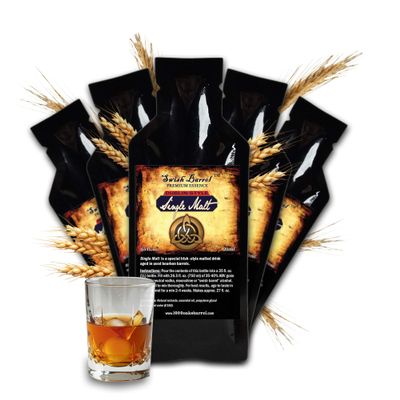 Dublin Style Single Malt Flavoring Essence (5 Pack), Liquor Flavor Refill Packet for Bootleg Kits & Barrel Aging, Swish Barrel Extract for Cocktails, Mixology & Moonshine Distilling, 5 x 20ml (.65oz)