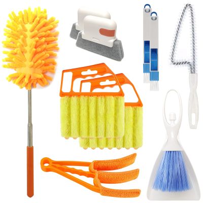 10 Pcs Venetian Window Blind Cleaner Duster Tool Set, Mini Blind Cleaner Duster Brush, Hand Held Air Conditioner Shutters Duster, Dirt Cleaner for Blind, Fan, Air Conditioner, Window Groove Gap