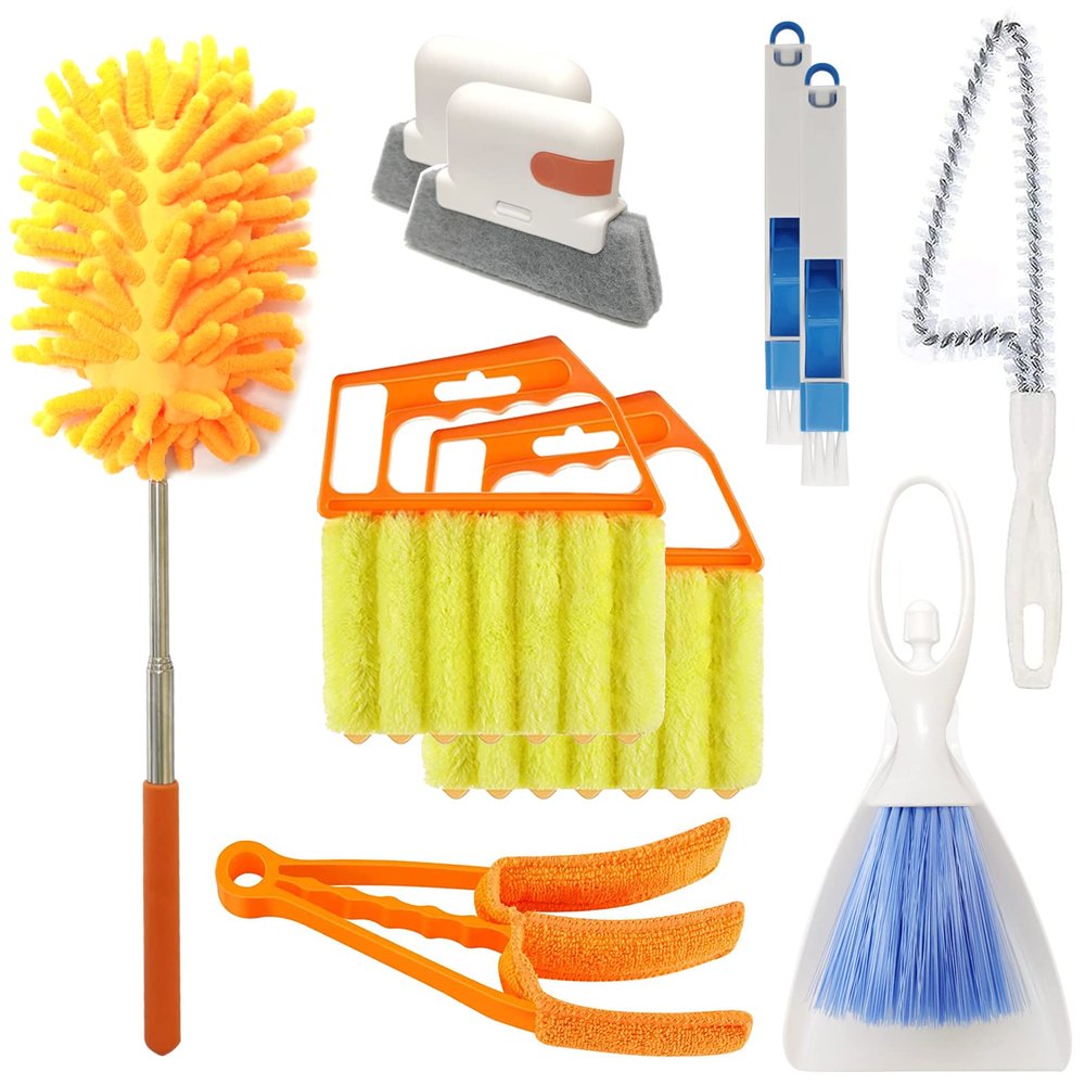 10 Pcs Venetian Window Blind Cleaner Duster Tool Set, Mini Blind Cleaner Duster Brush, Hand Held Air Conditioner Shutters Duster, Dirt Cleaner for Blind, Fan, Air Conditioner, Window Groove Gap
