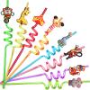 24 Circus Party Favors Drinking Straws for Circus Carnival Party Supplies with 2 PCS Straws Cleaning Brush view 1