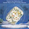 2 Compartment Pill Box, Portable for Pocket or Handbag, Decorative Metal Pill Box, Vitamin Organizer, Unique Gift (1 Piece, 39-Flowers Pinck) view 2