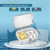 2 Compartment Pill Box, Portable for Pocket or Handbag, Decorative Metal Pill Box, Vitamin Organizer, Unique Gift (1 Piece, 39-Flowers Pinck) view 3