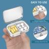 2 Compartment Pill Box, Portable for Pocket or Handbag, Decorative Metal Pill Box, Vitamin Organizer, Unique Gift (1 Piece, 39-Flowers Pinck) view 4