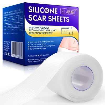 Silicone Scar Sheets, Clear Silicon Gel Scar Sheets, Invisible Scar Tape(1.6 x 120Roll-3M), Scar Strips for Surgical Scars, Medical Grade, Scar Removal Sheets