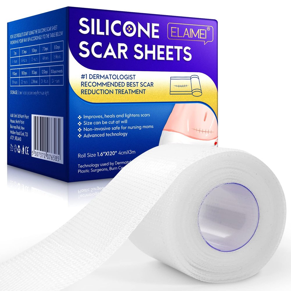 Silicone Scar Sheets, Clear Silicon Gel Scar Sheets, Invisible Scar Tape(1.6 x 120Roll-3M), Scar Strips for Surgical Scars, Medical Grade, Scar Removal Sheets