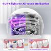 Voraiya Ultrasonic UV Cleaner for Dentures, Aligner, Retainer, Whitening Trays, Night Dental Mouth Guard, Toothbrush Head, Ultrasonic Jewelry Cleaner Machine for all dental Appliances, Diamon (White) view 3