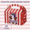 chiazllta Baseball Party Favor Treat Boxes Gift Boxes Baseball Candy Cookies Snack Goody Cardboard Box with Handles for Kids Sports Party Supplies Decorations, 12 Pcs view 3