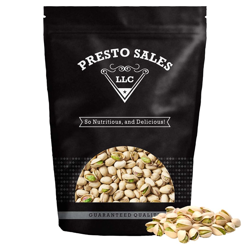Presto Sales Pistachios In Shell California, 16 oz. | Premium Roasted Salted | Healthy, Natural, Vegan, Non-GMO | Resealable 1 lb. Bag by Presto Sales LLC