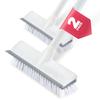 BOOMJOY 2 Pack Floor Scrub Brush with Long Handle, 2 in 1 Scrape and Brush, for Cleaning Deck, Tile, Grout, Kitchen, Patio, Garages view 1