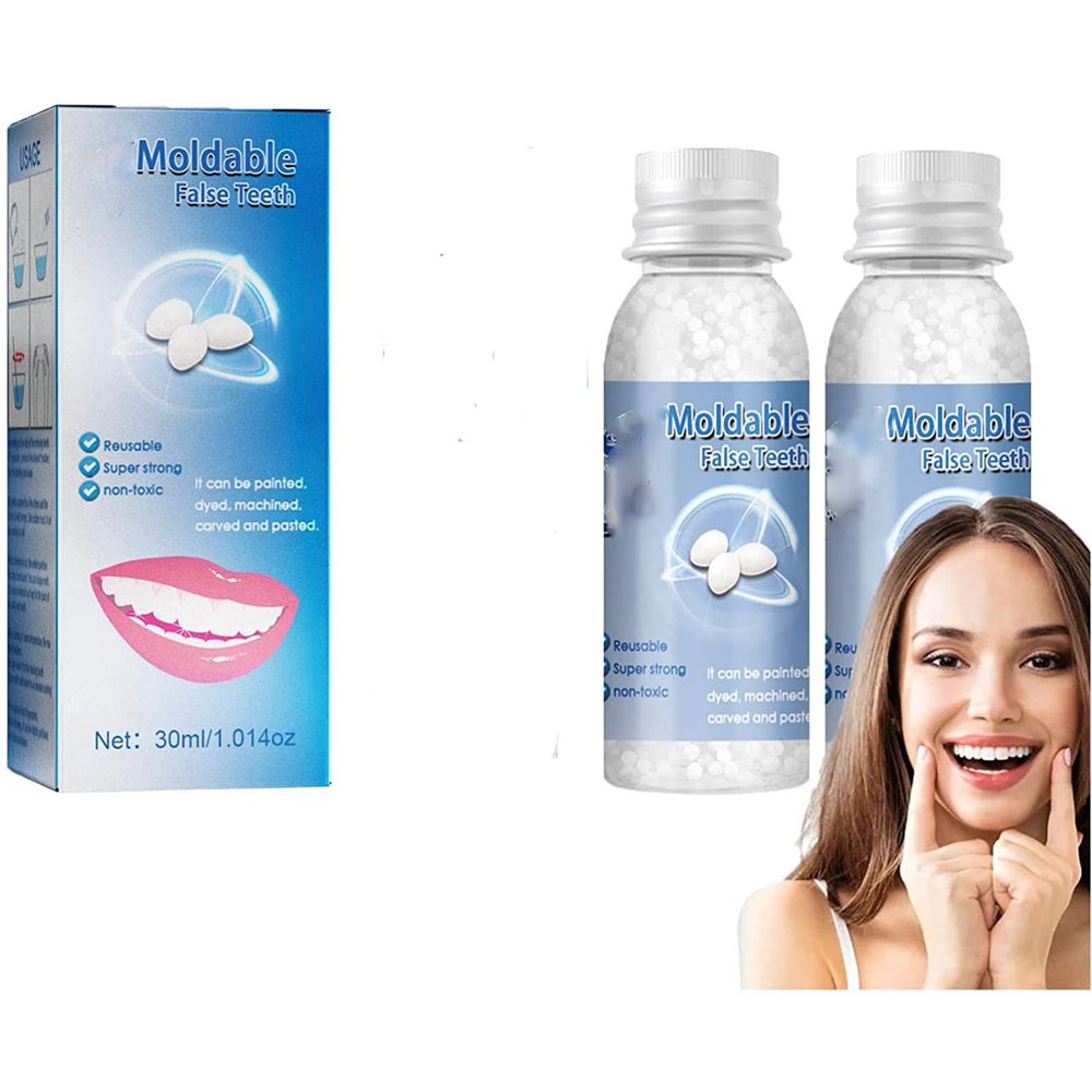 Anshka Tooth Repair Granules for Everyone,Temporary Tooth Repair Kit,Thermal Beads for Filling Fix The Missing and Broken Tooth,Restoring a Confident Smile (30ml-2pcs)