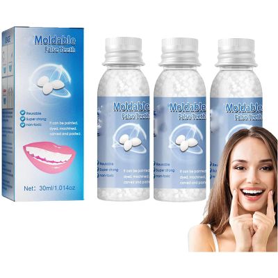 Anshka Tooth Repair Granules for Everyone,Temporary Tooth Repair Kit,Thermal Beads for Filling Fix The Missing and Broken Tooth,Restoring a Confident Smile (30ml-3pcs)