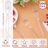 500 Packs Clear Plastic Forks 5.8 Inch Heavy Duty Disposable Forks Heavyweight Plastic Utensils for Everyday Meals, Wedding, Catering, Parties, Buffets, Restaurant, Picnics, Bbqs, or Everyday Use view 2