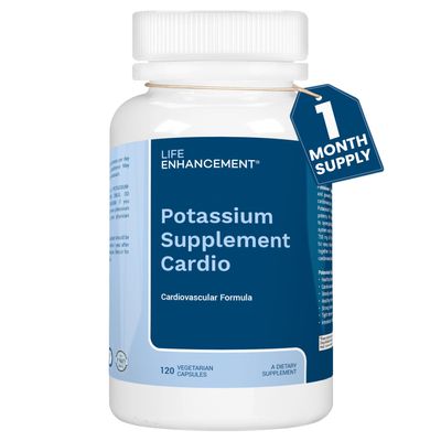 Life Enhancement Cardio 750 mg Potassium Supplement Supports Muscle, Nerve & Cardiovascular Health  Potassium Bicarbonate Promotes with No Additives and is Made in USA (120 Capsules  60 Servings)