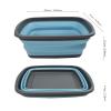 SAMMART 10L (2.6 Gallons) Collapsible Tub - Foldable Dish Tub - Portable Washing Basin - Space Saving Plastic Washtub (Grey/Sea Angel) view 4