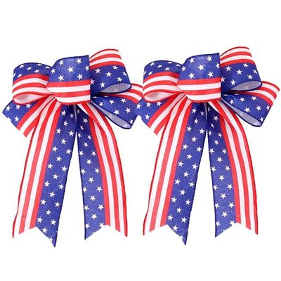 2pcs Red Blue Stat Pull Bow Present Bows for Gift Wrapping Bouquet Gift Packing Party Wedding Car Room Decor