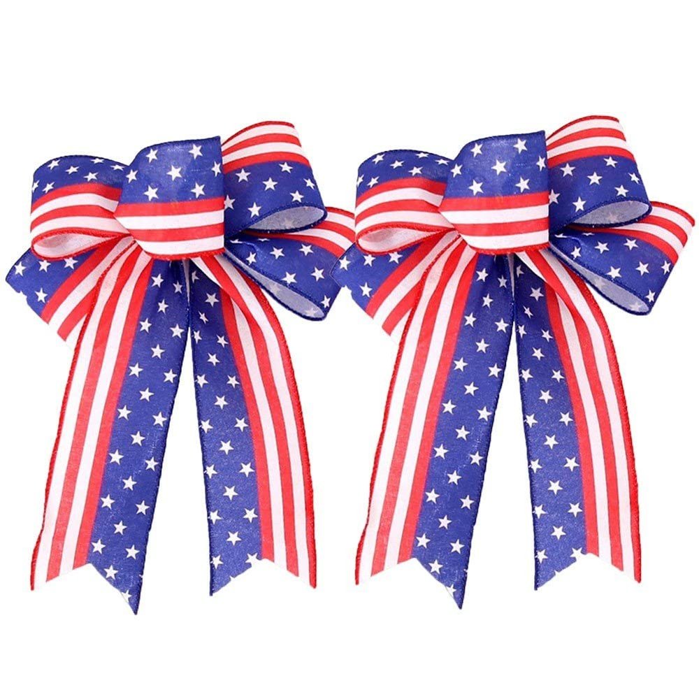 2pcs Red Blue Stat Pull Bow Present Bows for Gift Wrapping Bouquet Gift Packing Party Wedding Car Room Decor