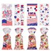 Ruluti 100pcs American Independence Day Party Cellophane Bags Plastic Clear Candy Gift Bags for Cookies Supplies view 2