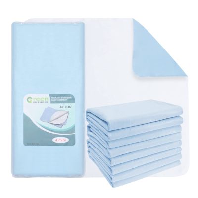 16 Pack Waterproof Underpads Washable Reusable Pet Training Bed Pad Soft Incontinence Adult Senior, 34" x 36"