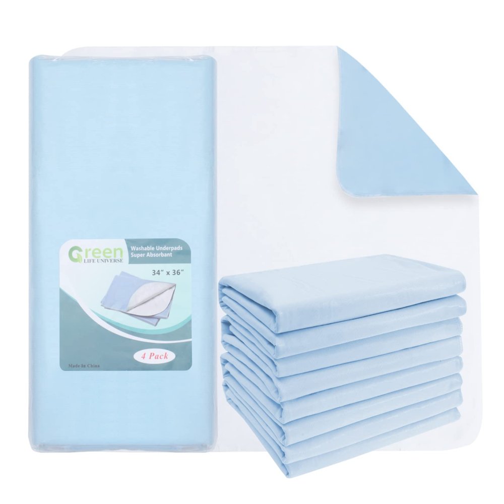16 Pack Waterproof Underpads Washable Reusable Pet Training Bed Pad Soft Incontinence Adult Senior, 34" x 36"