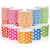 MATICAN Paper Ice Cream Cups - 50-Count 9-Oz Disposable Dessert Bowls for Hot or Cold Food, 9-Ounce Party Supplies Treat Cups for Sundae, Frozen Yogurt, Soup, 5 Colors, Polka Dots view 1