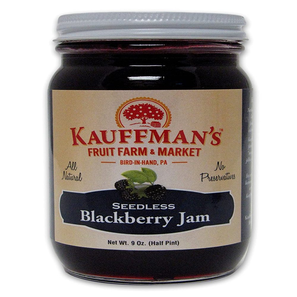 Kauffman Orchards Seedless Blackberry Jam, All Natural, No Preservatives, 9 Oz. (Case of 12)