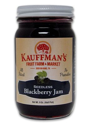 Kauffman Orchards Seedless Blackberry Jam, All Natural, No Preservatives, 9 Oz. (Pack of 2)